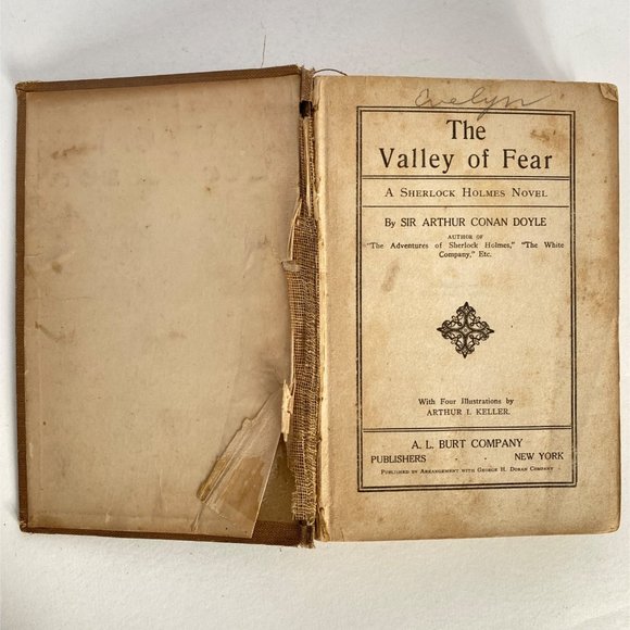 c1920 Sherlock Holmes Valley of Fear A Conan Doyle Hardbound Book Pub A.L. Burt - Picture 4 of 16